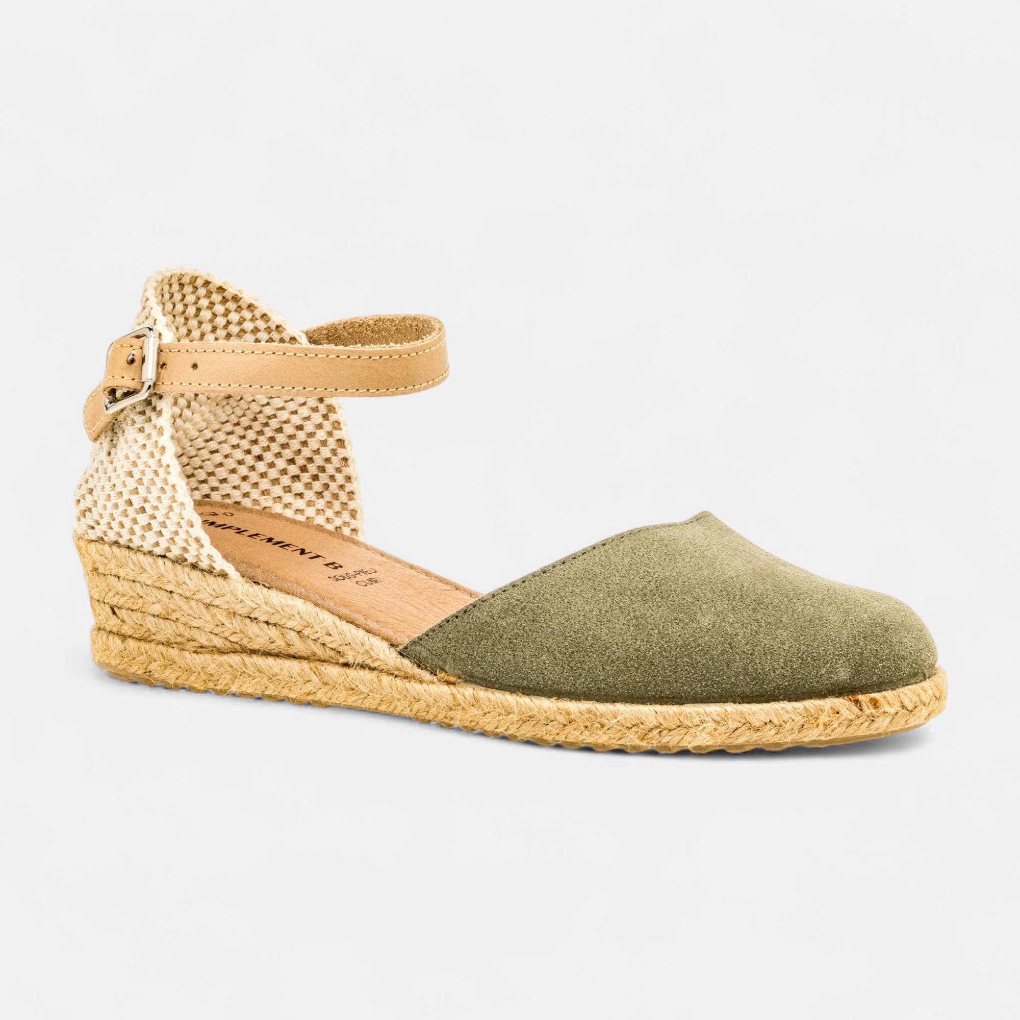 Espadrilles Femme en cuir kaki