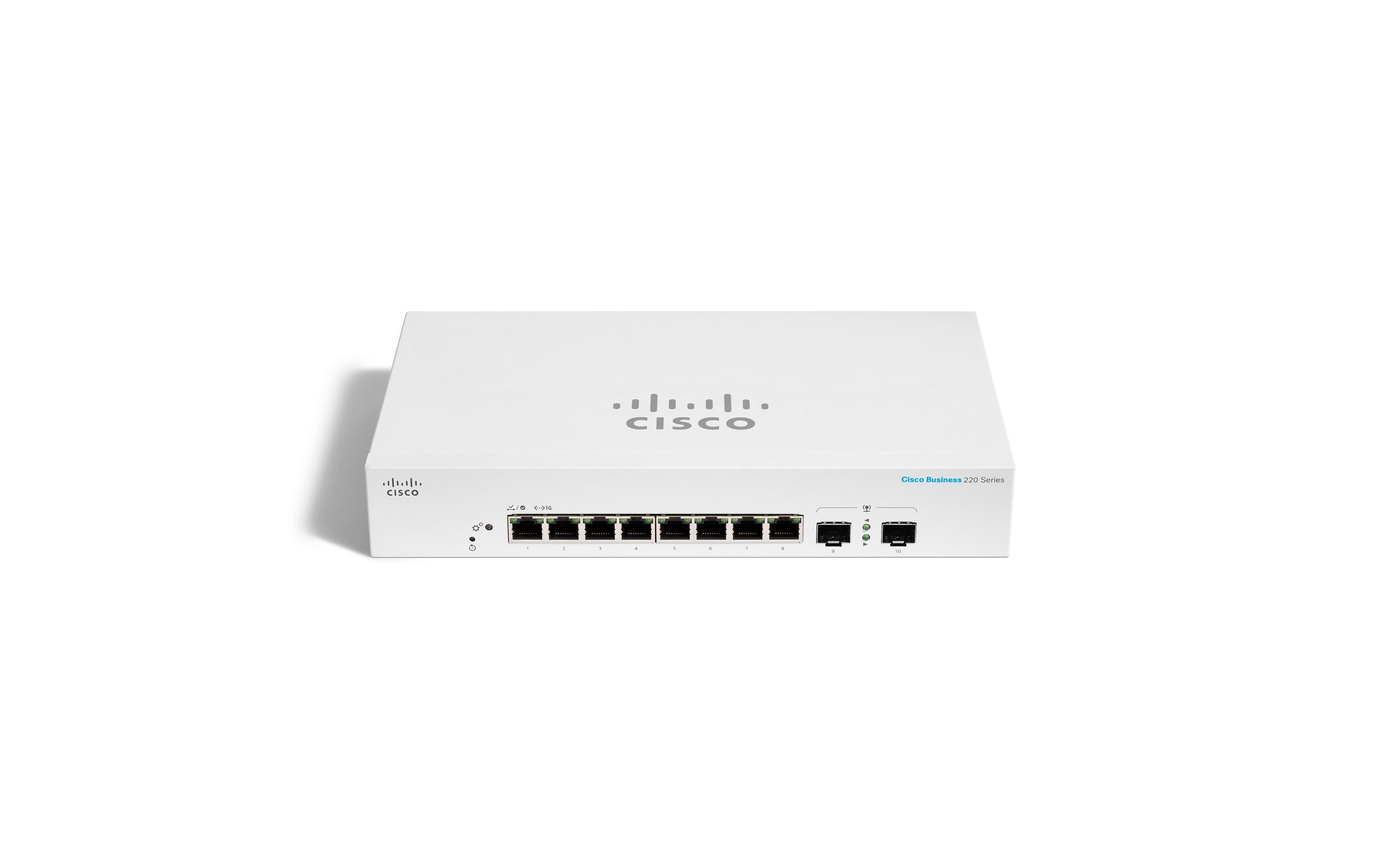 Switch CBS220-8T-E-2G 10 Port<br>Cisco Business 220 Serie Smart Switch
