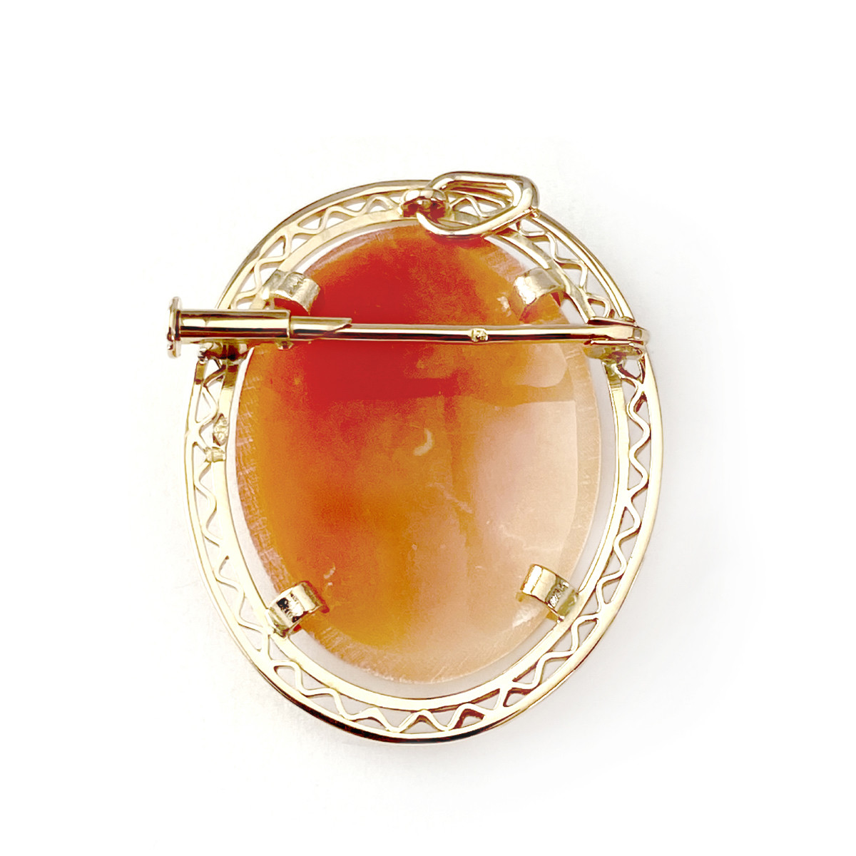 Pendentif broche d'occasion or 750 jaune camée