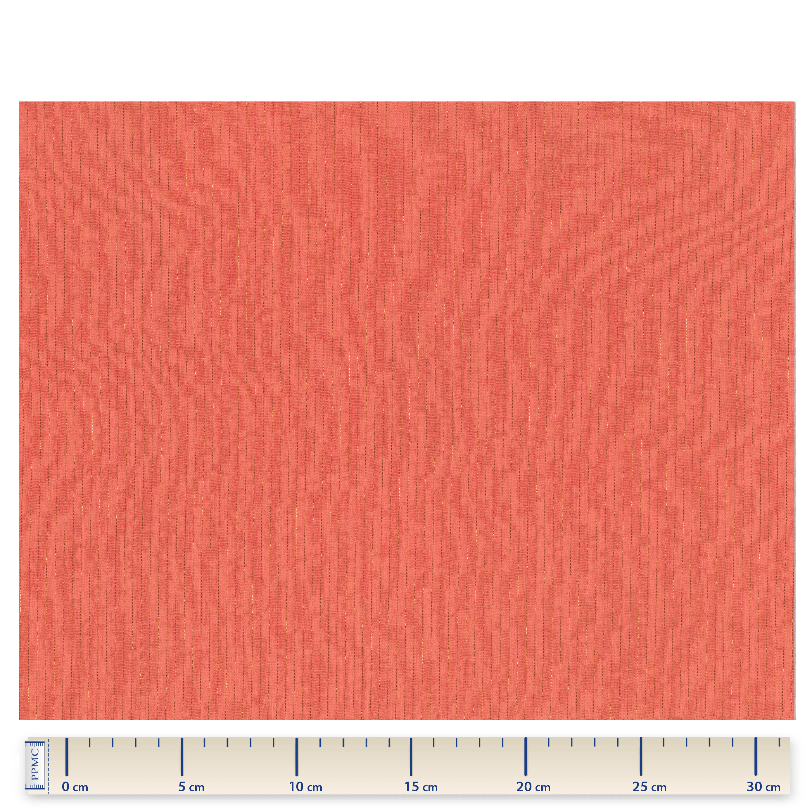 Tissu Coton Au Mètre Gaze Lurex Corail
