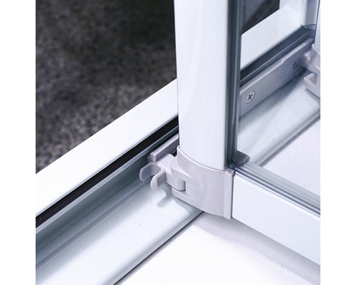 Breuer Fara 4 vouwdeur 80 cm, parelmoerkleurig acryl glas, wit profiel.