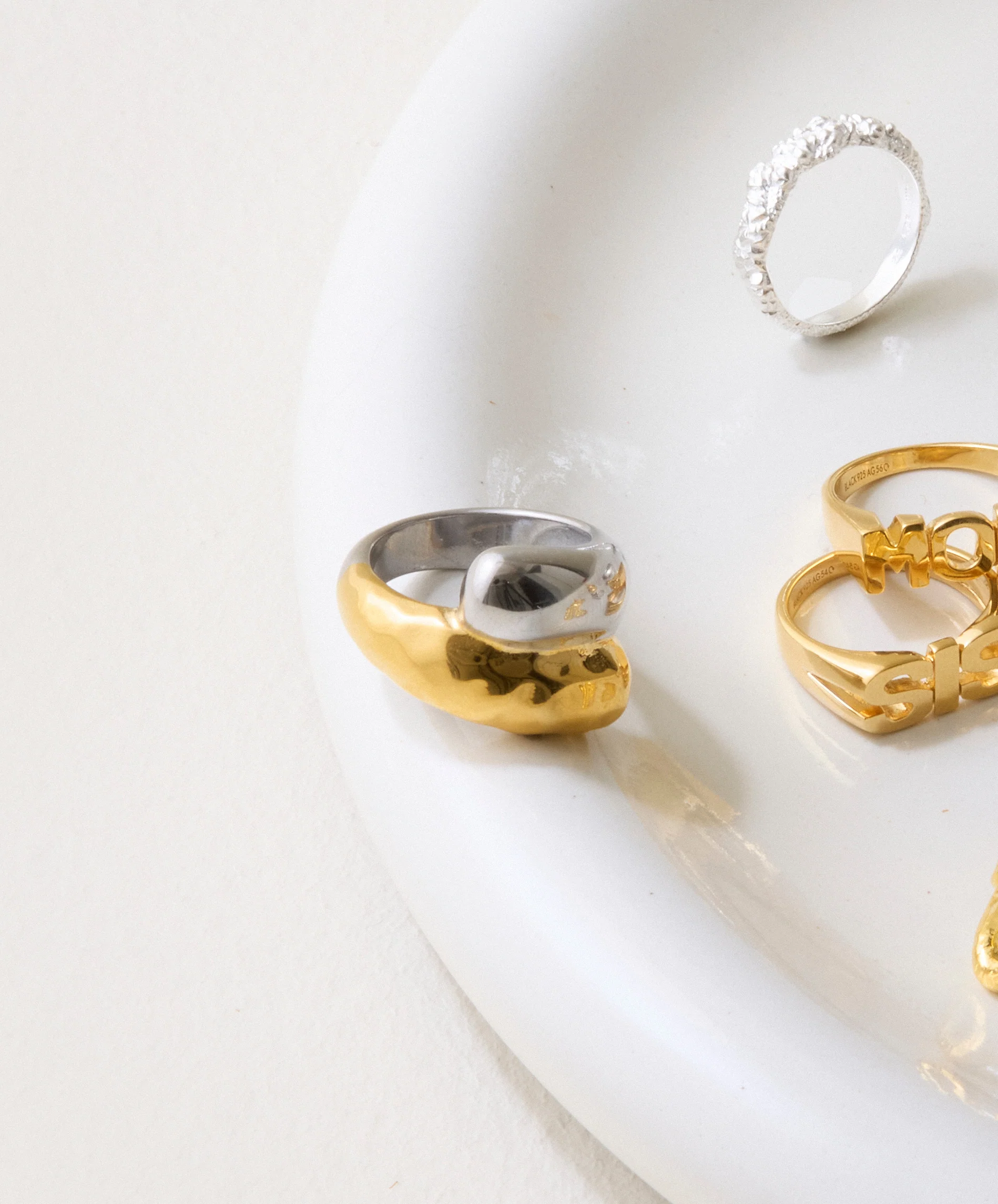 Dansk Copenhagen  Two Tone Chunky ring, vandfast - forgyldt/sølvbelagt
