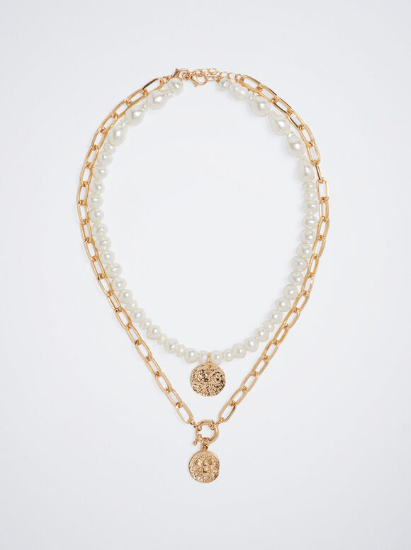 Conjunto de colares com pérolas de água doce - brancas