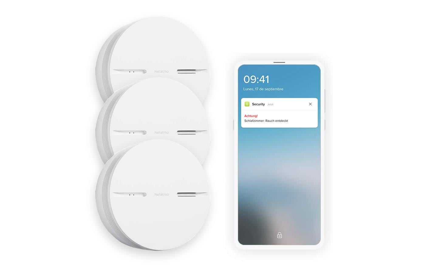 Smarter Rauchmelder 3 Stück<br>Netatmo Smarter Rauchmelder