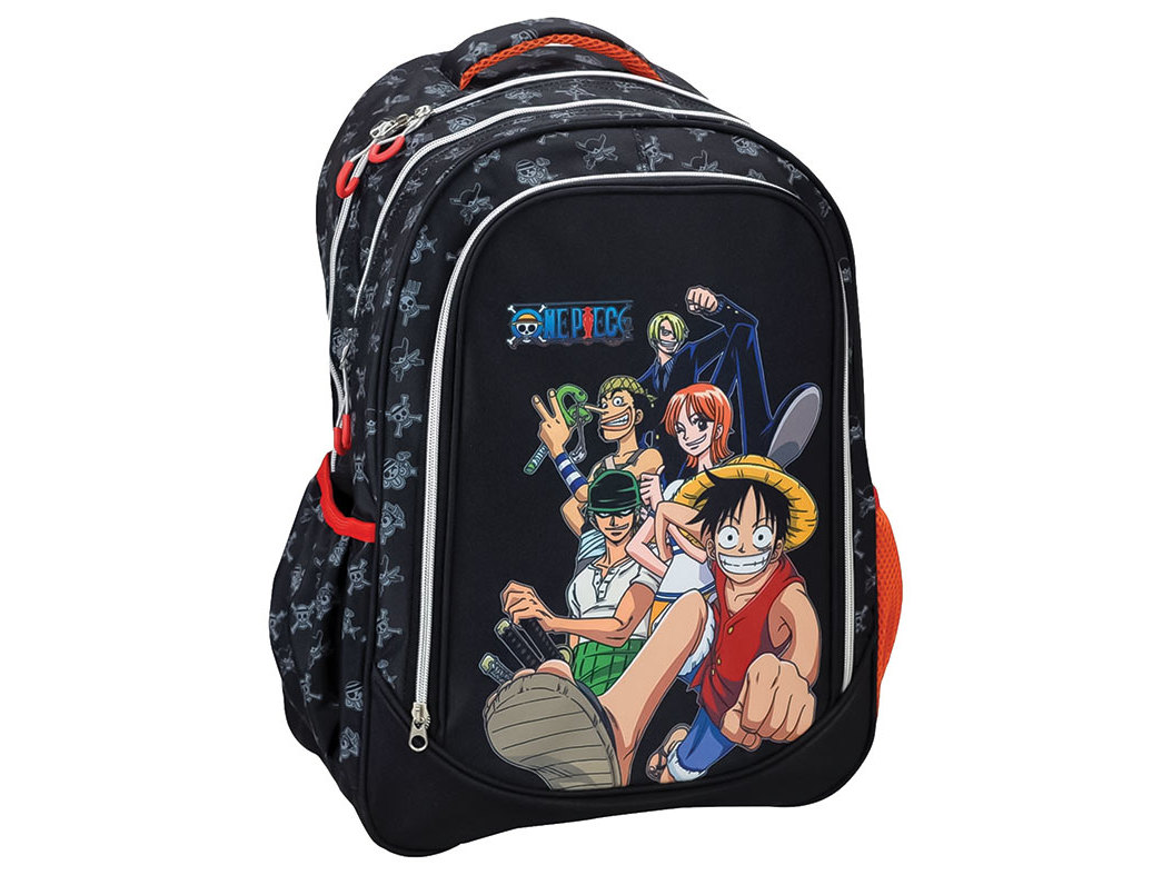 MOCHILA GRANDE ONE PIECE COM 3 FECHOS 35X46X20CM