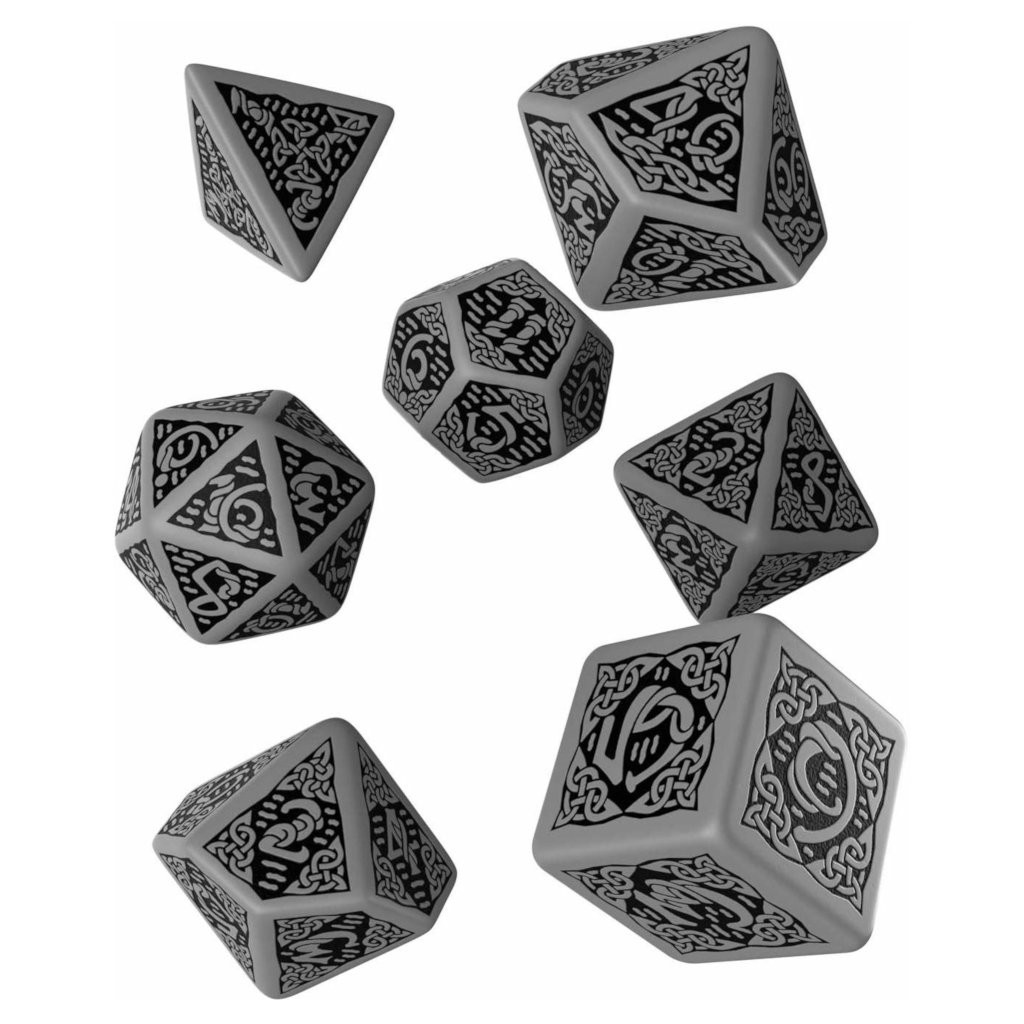Set de 7 Dés - Celtic 3D - Gris / Noir