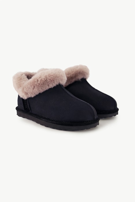 Lammfell-Schuh, Veloursleder, Lammfellfutter