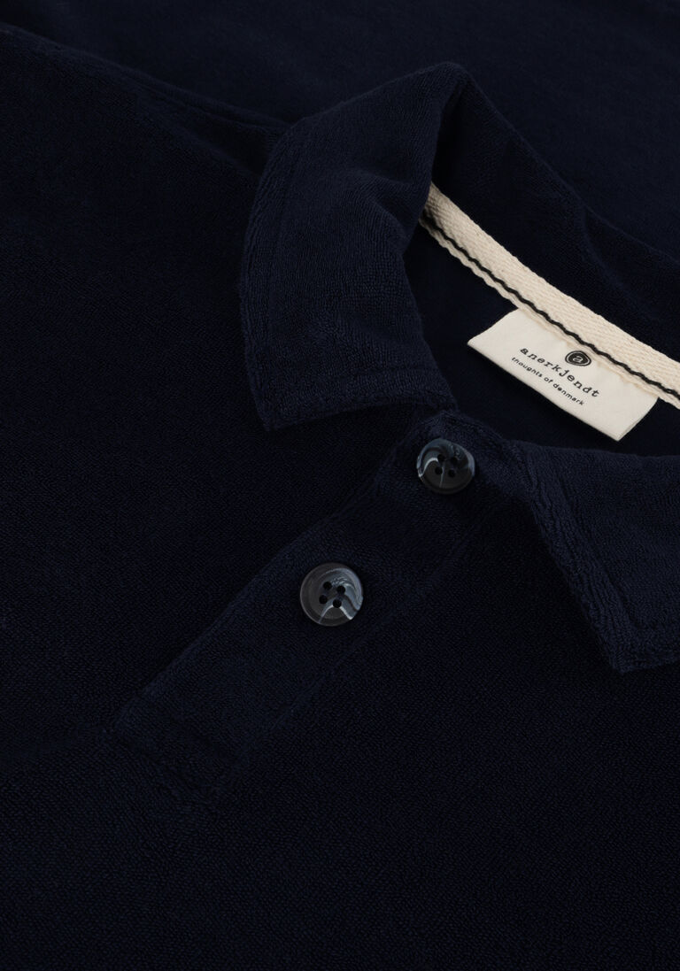 ANERKJENDT donkerblauwe anerkjendt polo akkikki s/s frotte polo tee