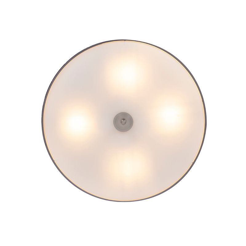 Landelijke plafondlamp grijs 50 cm - Drum