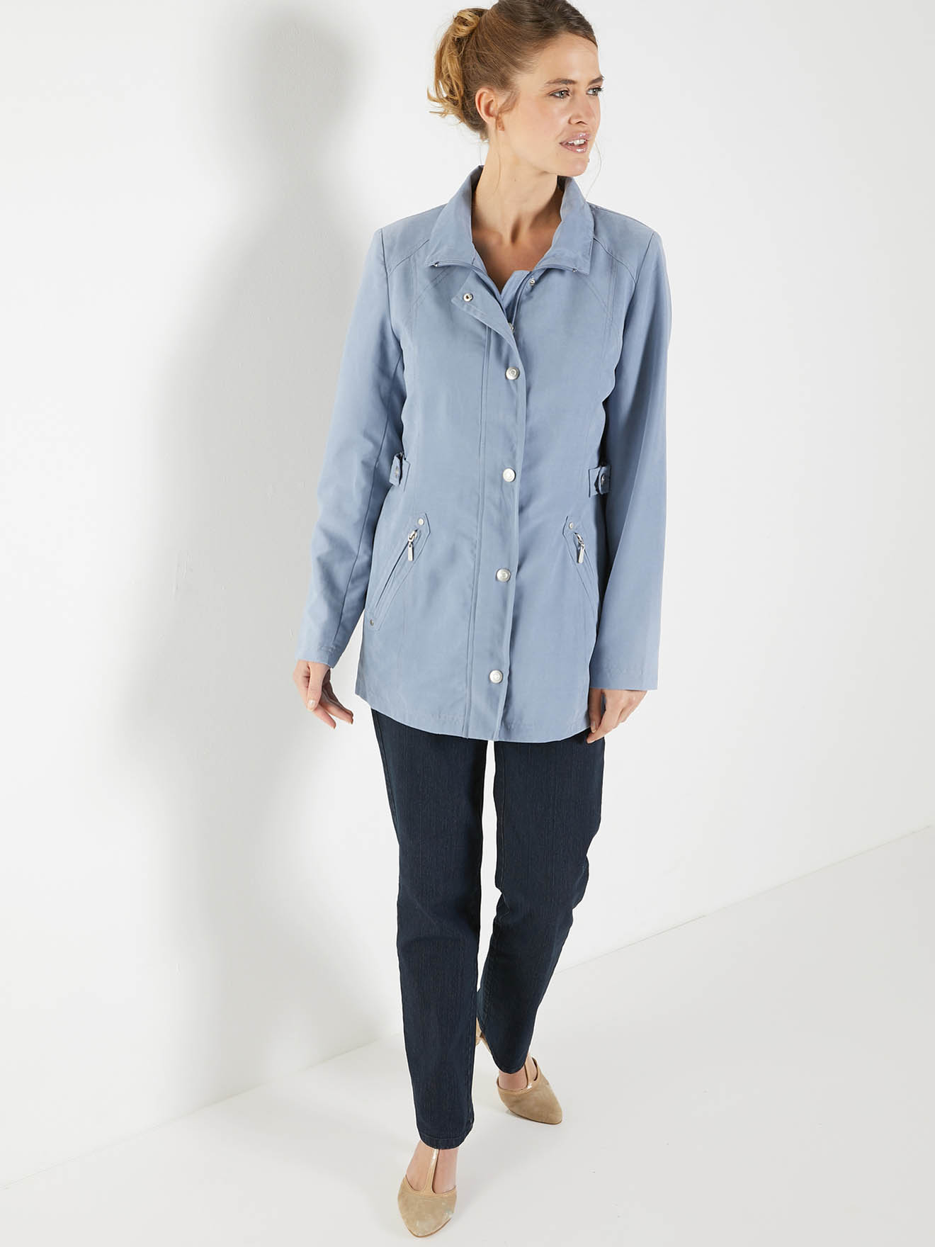 Parka déperlante toucher peau de pêche