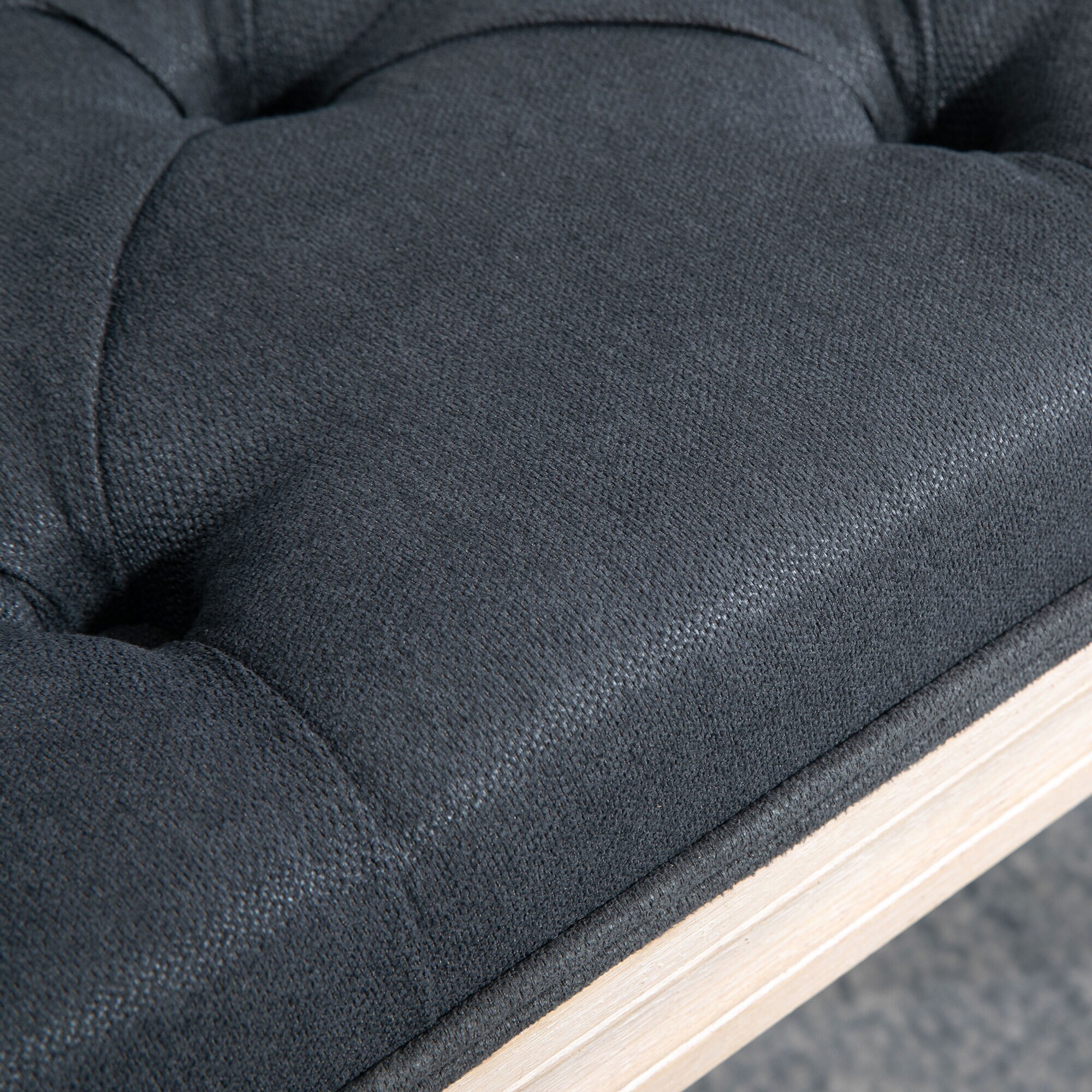 HOMCOM Bettbank mit Knopfheftung grau 80L x 40B x 43H cm