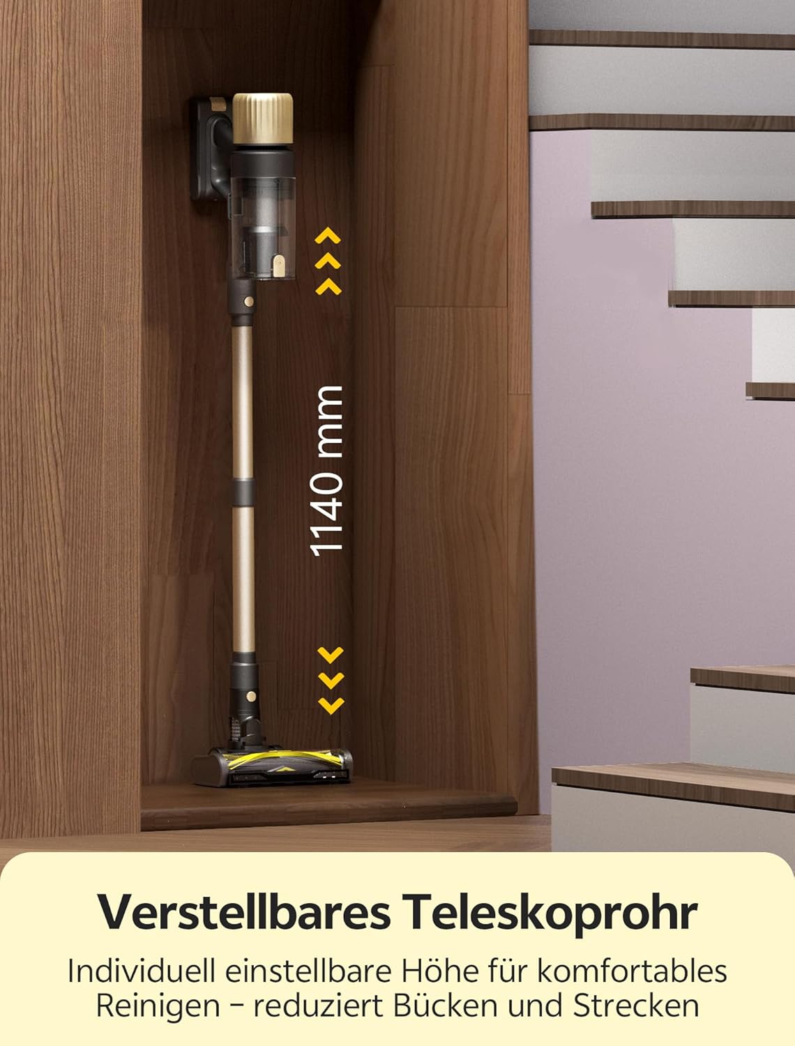 Ultenic Akku Staubsauger, 50000Pa/ 65Min, Staubsauger Kabellos mit GreenEye Technologie, Teleskoprohr& Freistehend, 6-stufige Filtration, Anti-Verhedderungs-Bürste, for Tierhaare/Teppiche/Hartböden