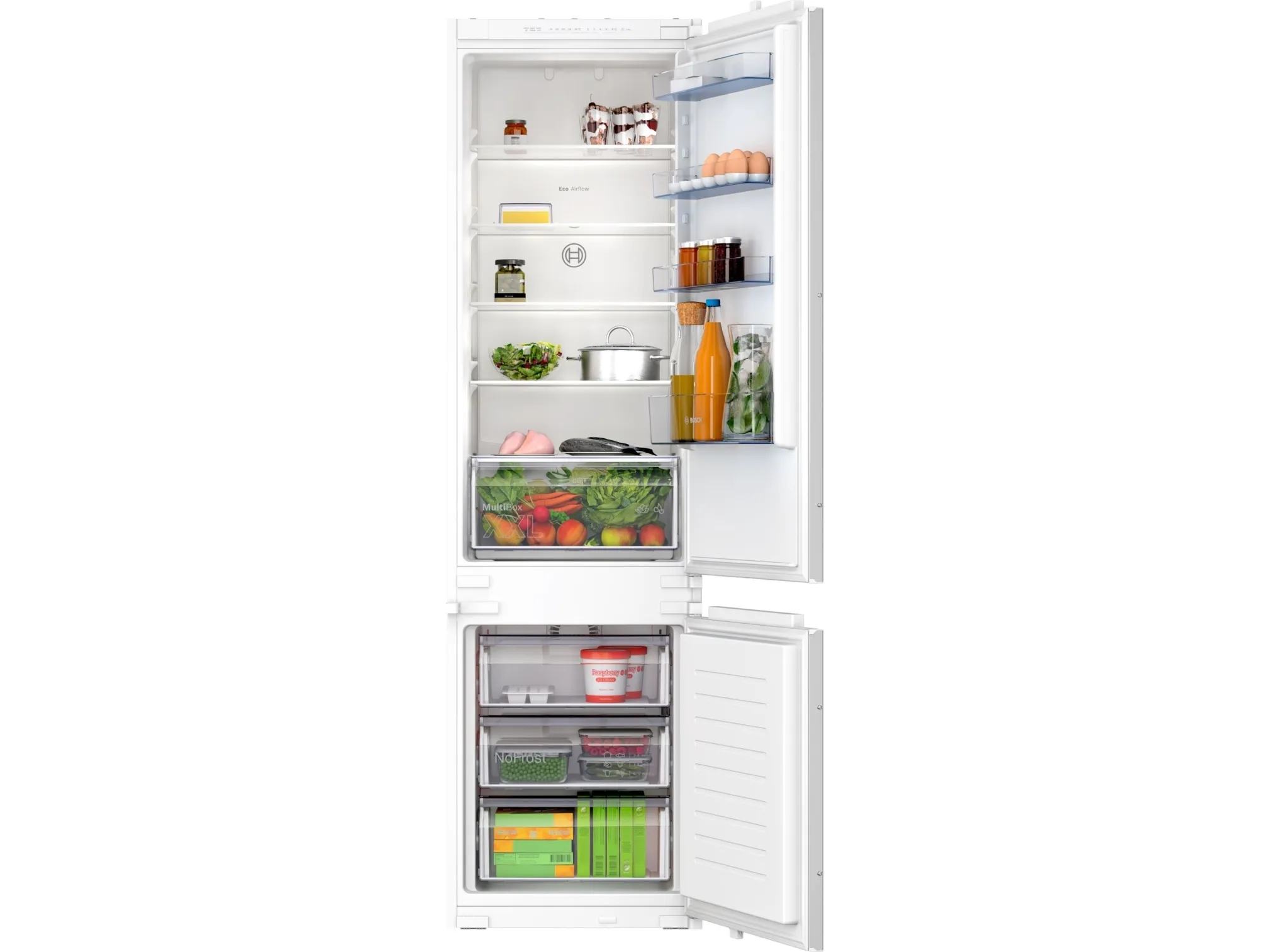 Bosch Serie | 2 KIN965SE0 - Køleskab/fryser - bund-fryser - til indbygning - niche - bredde: 56 cm - dybde: 55 cm - højde: 194 cm - 290 liter - Klasse E