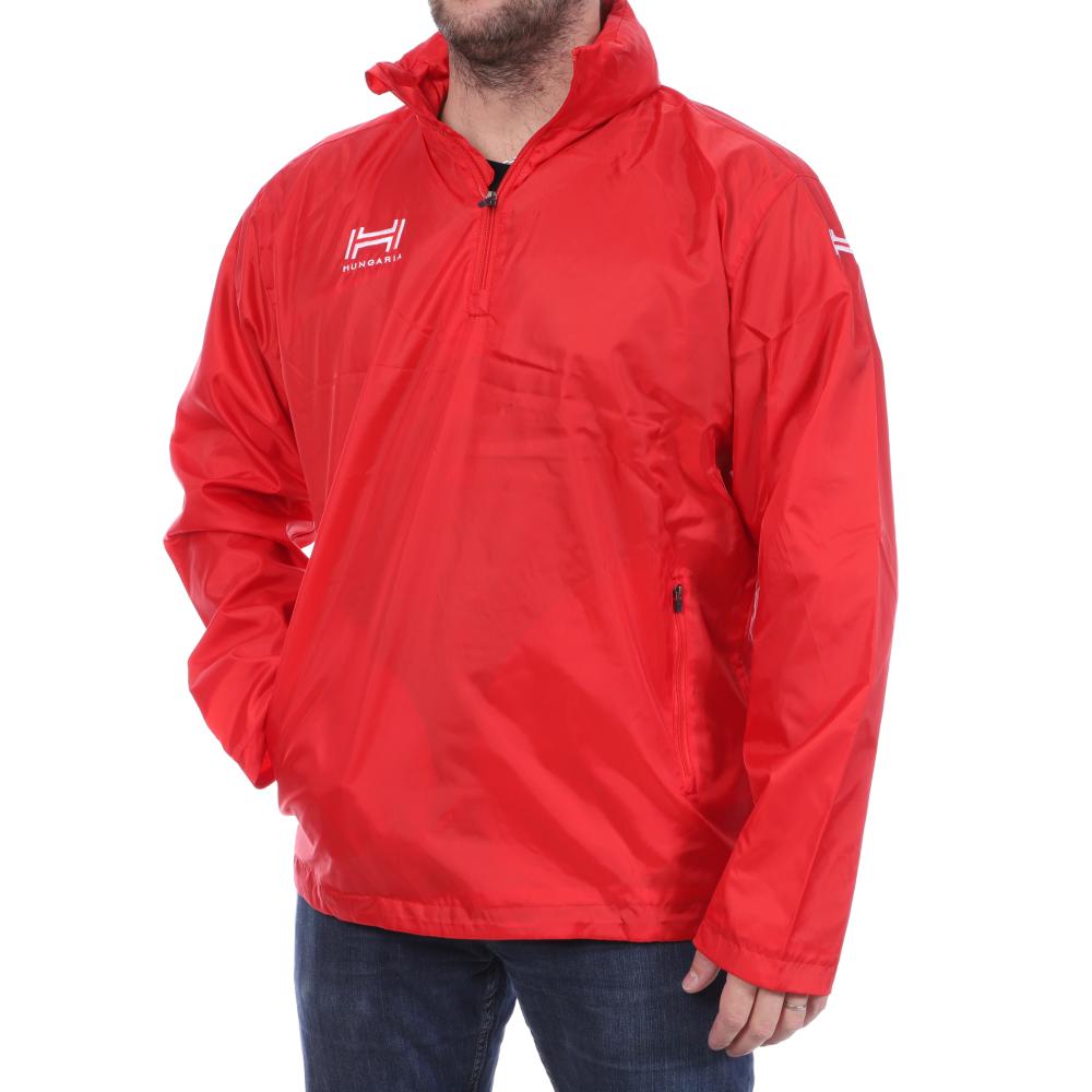 Hungaria Coupe-vent 1/4 zip rouge homme Hungaria Training Premium 15