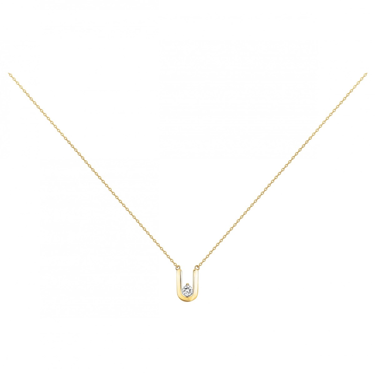 Collier en Plaqué Or avec oxyde de zirconium blanc