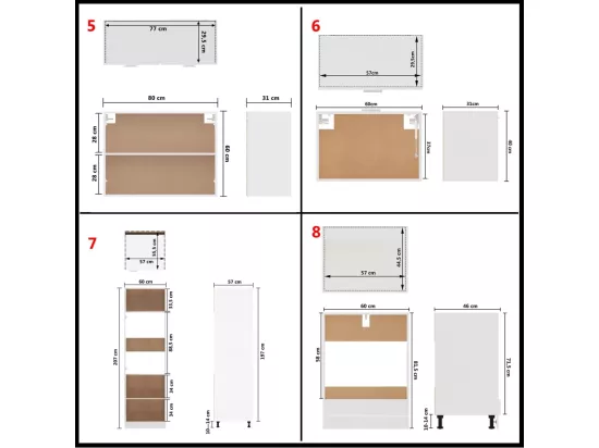 Ensemble de meubles de cuisine 14 pcs Blanc Aggloméré