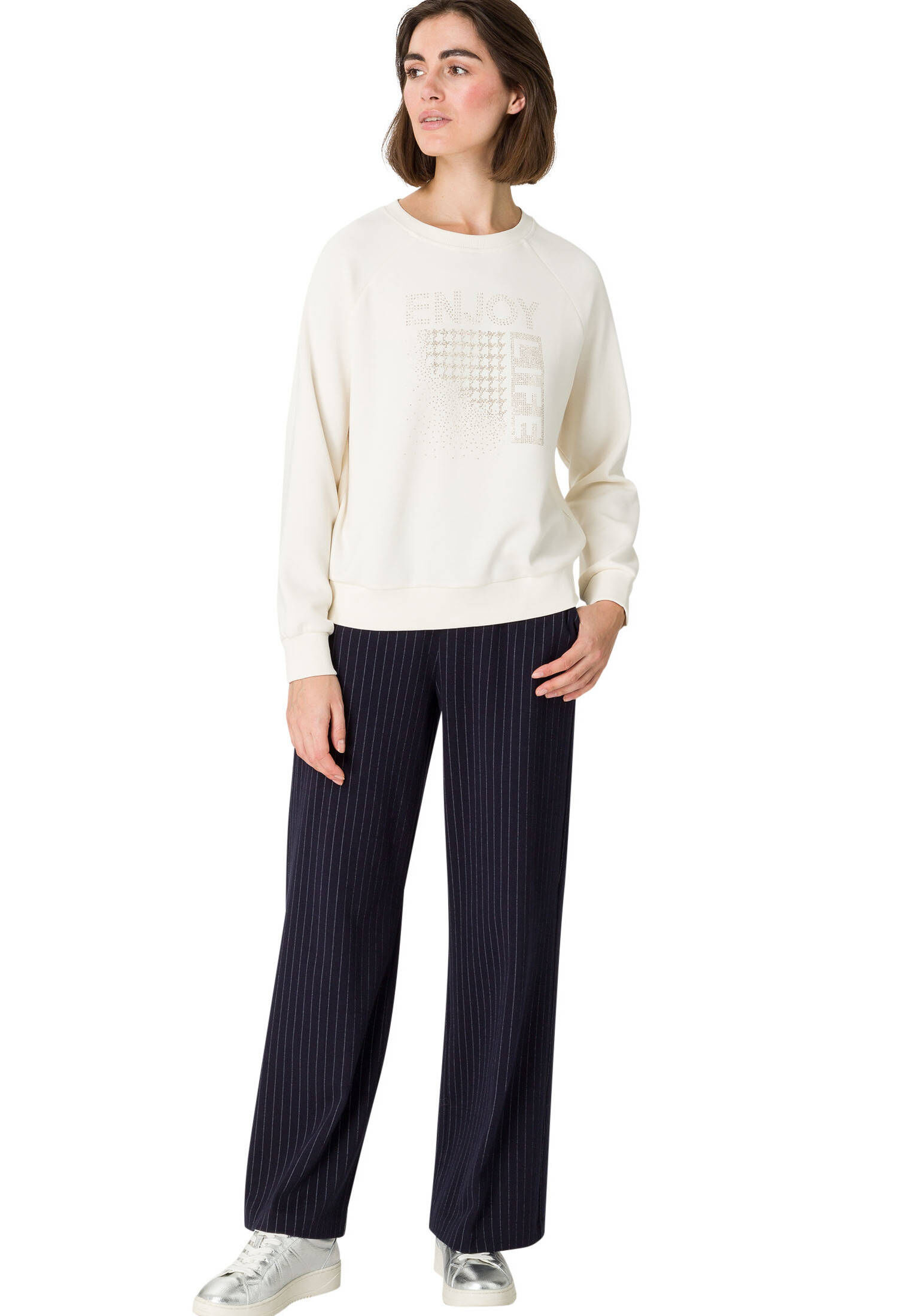 zero| Damen Sweatshirt mit Glitzerprint