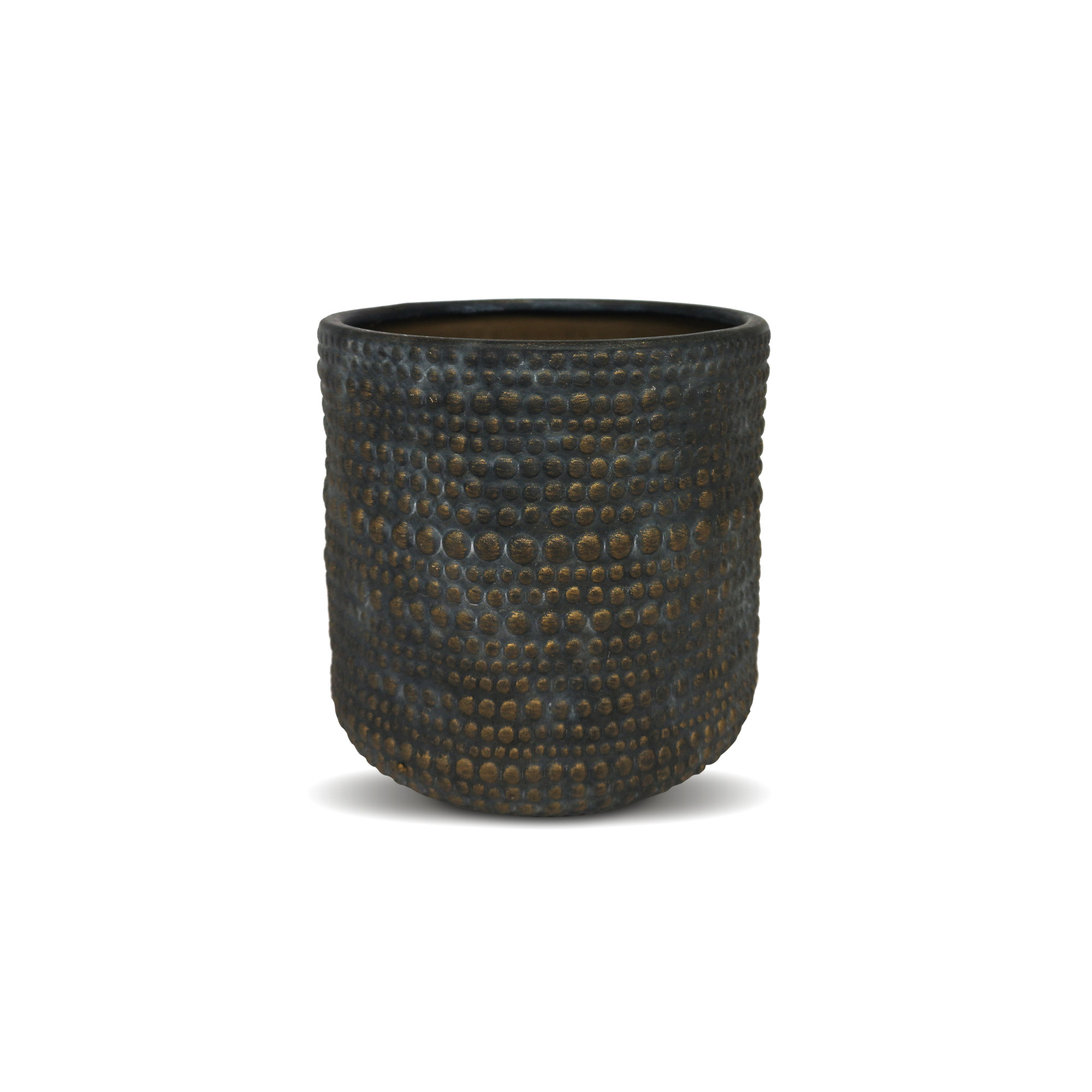 Keramik-Pflanztopf 'Selda', schwarz-gold, Ø 14 cm, H 14 cm günstig bestellen