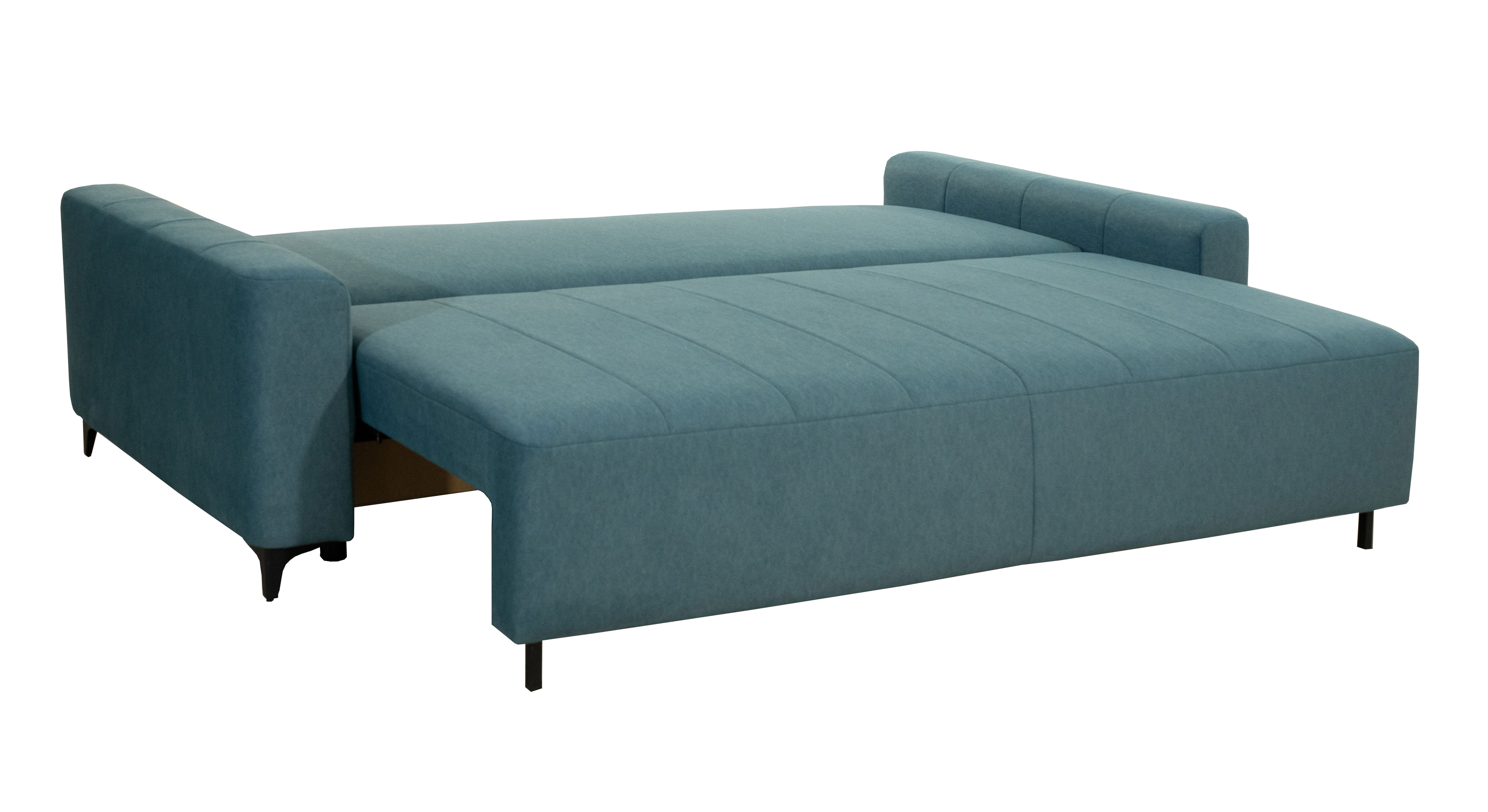 3-Sitzer Sofa - petrol - Samt - mit Staukasten