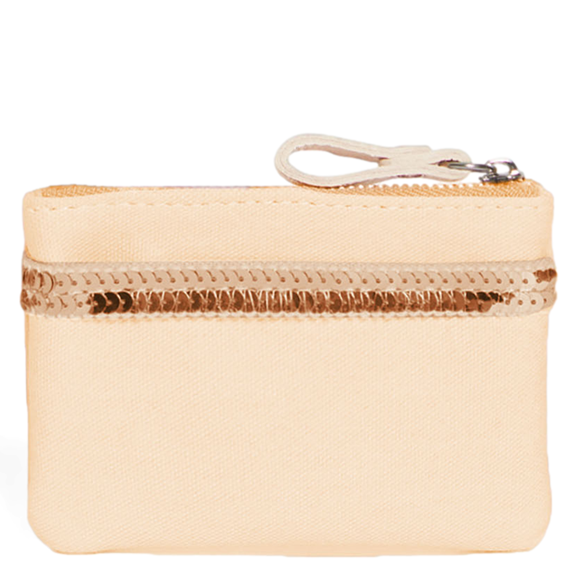 Porte-monnaie à sequins en coton | Beige