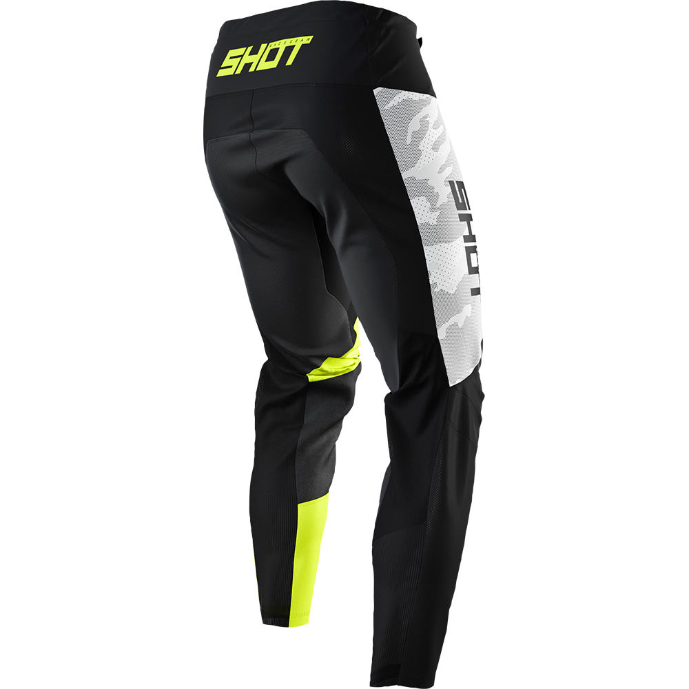 Shot - Pantalon Contact Camo Noir / Blanc / Jaune fluo