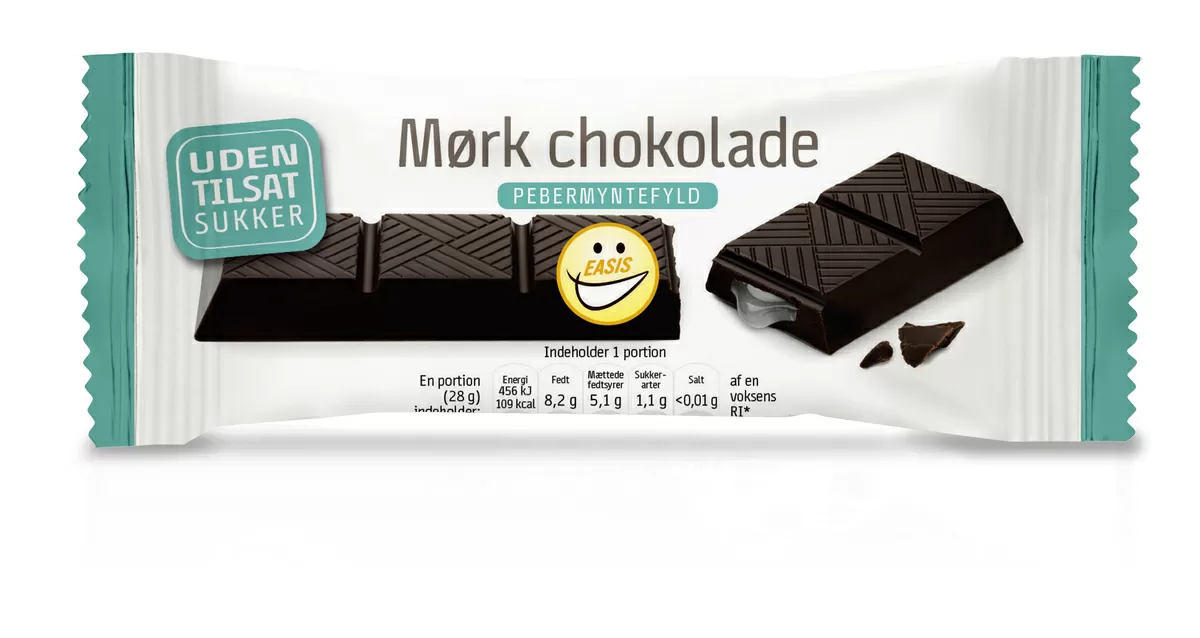 Easis Mørk Chokoladebar med Mintfyld - 28 g