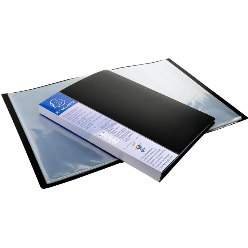 Protège-documents polypropylène rigide avec porte étiquette 3 faces Up Line Opaque 10 pochettes - 20 vues - A4 noir