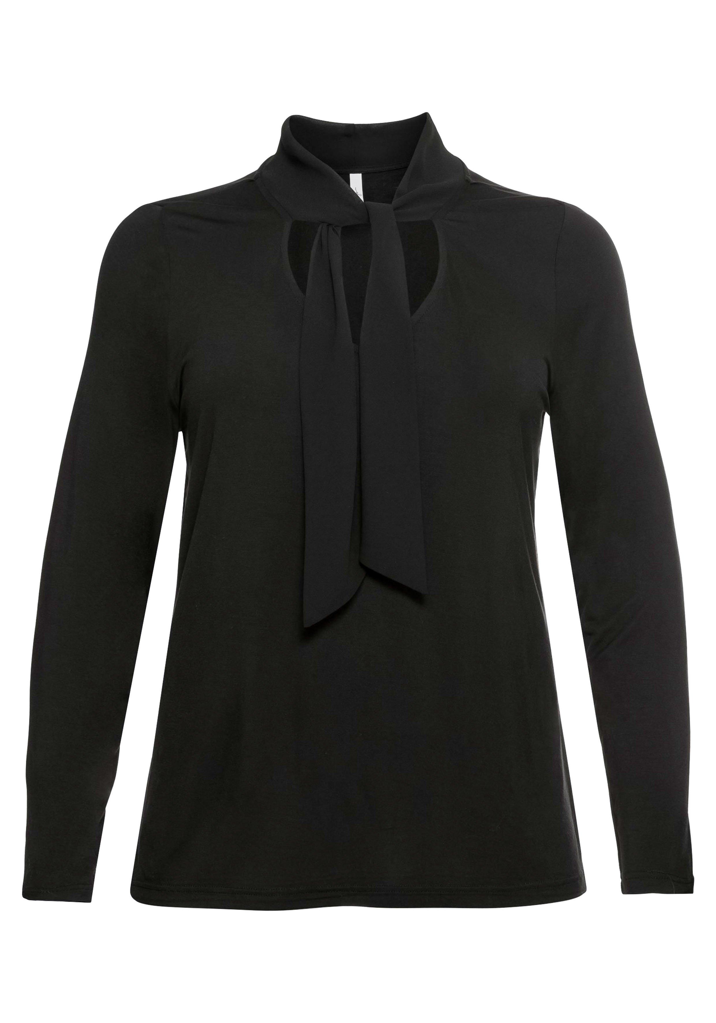 Langarmshirt mit Chiffonschluppe
