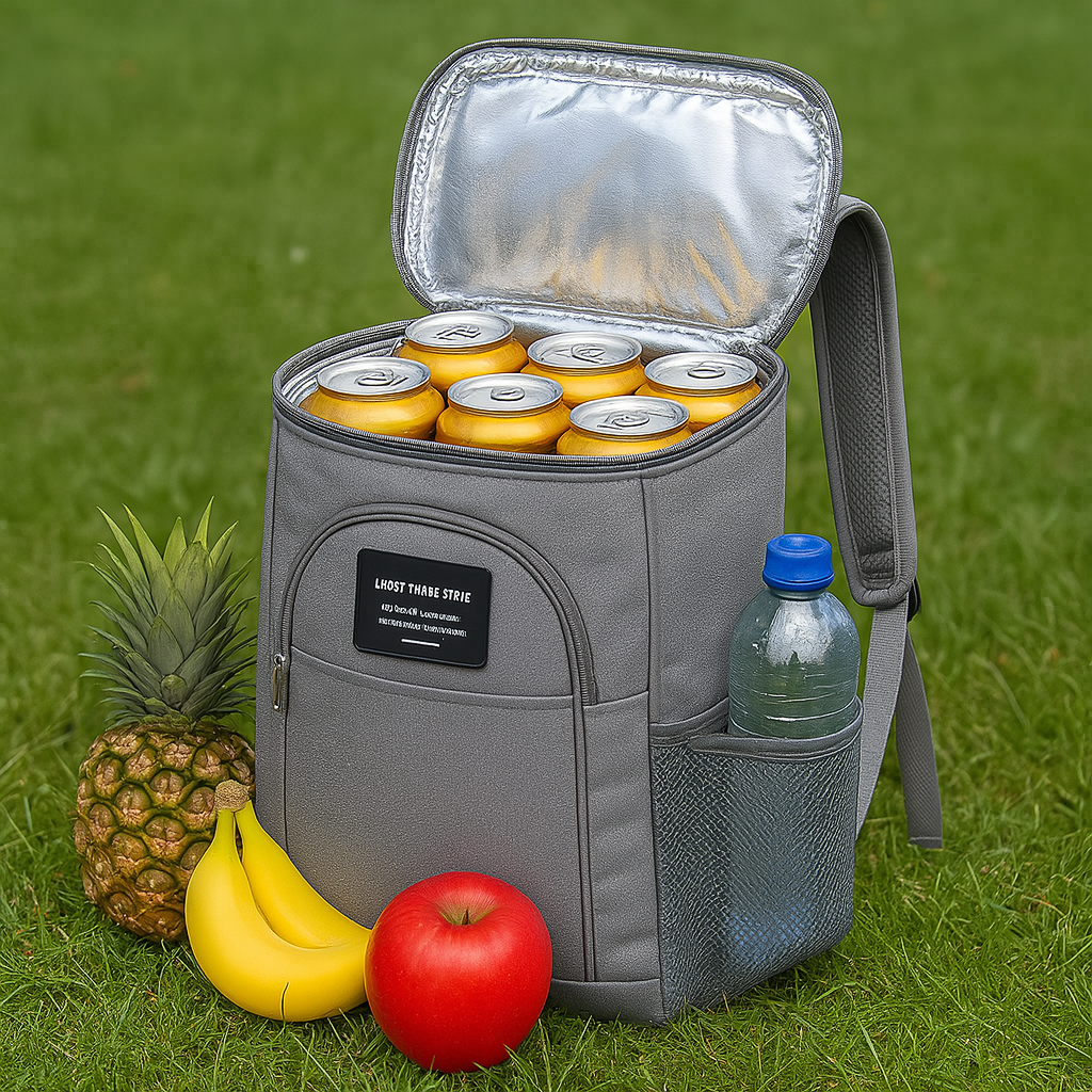 (20L) Oxford Thermo Picknick Rucksack Kühltasche Isolierrucksack für Camping / Wandern / Festivals - Grau
