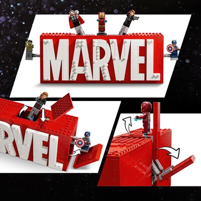 LEGO Super Heroes 76313 MARVEL logo og minifigurer