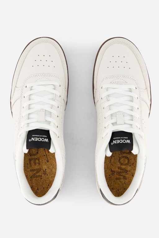 Woden Bjork Mix Sneakers wit Leer