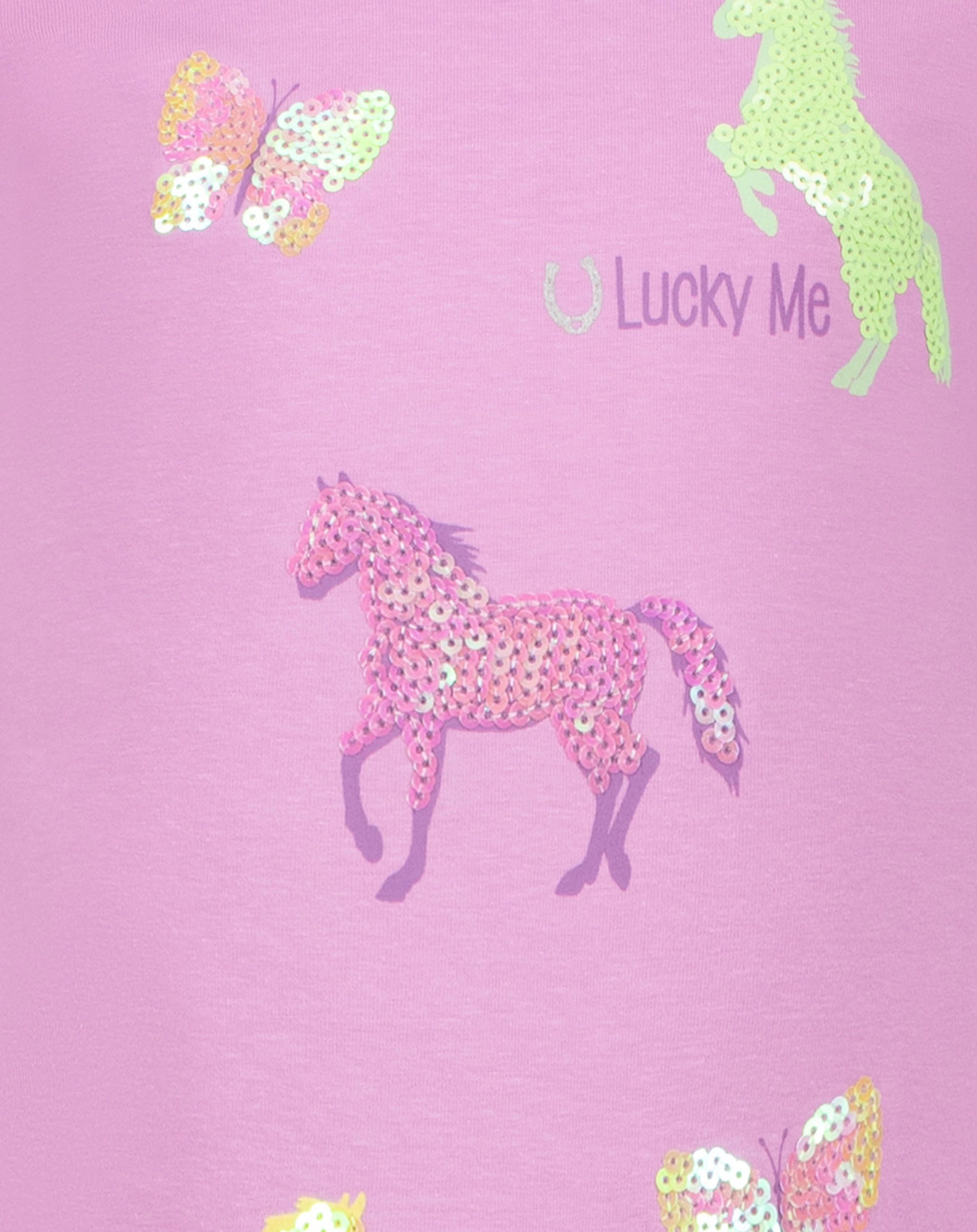 Langarm-Shirt LUCKY ME LUCKY YOU in crocus