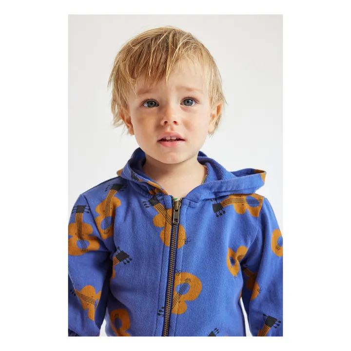 Bobo Choses Sweat Zippé Coton Bio Guitares Bébé | Bleu