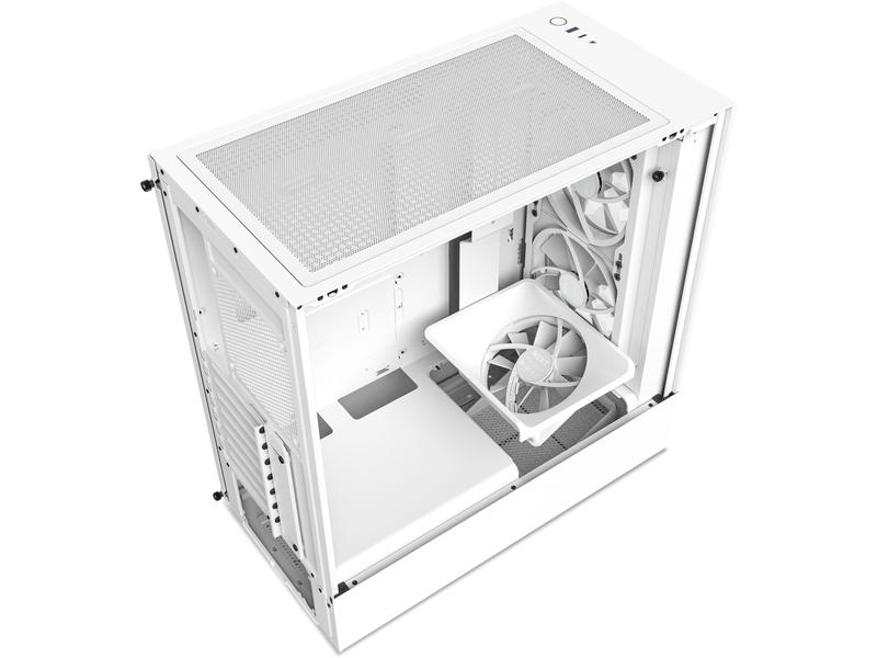 NZXT PC-Gehäuse H5 Elite Weiss matt Kompaktes Mid-Tower-Gehäuse mit Seitenfenster