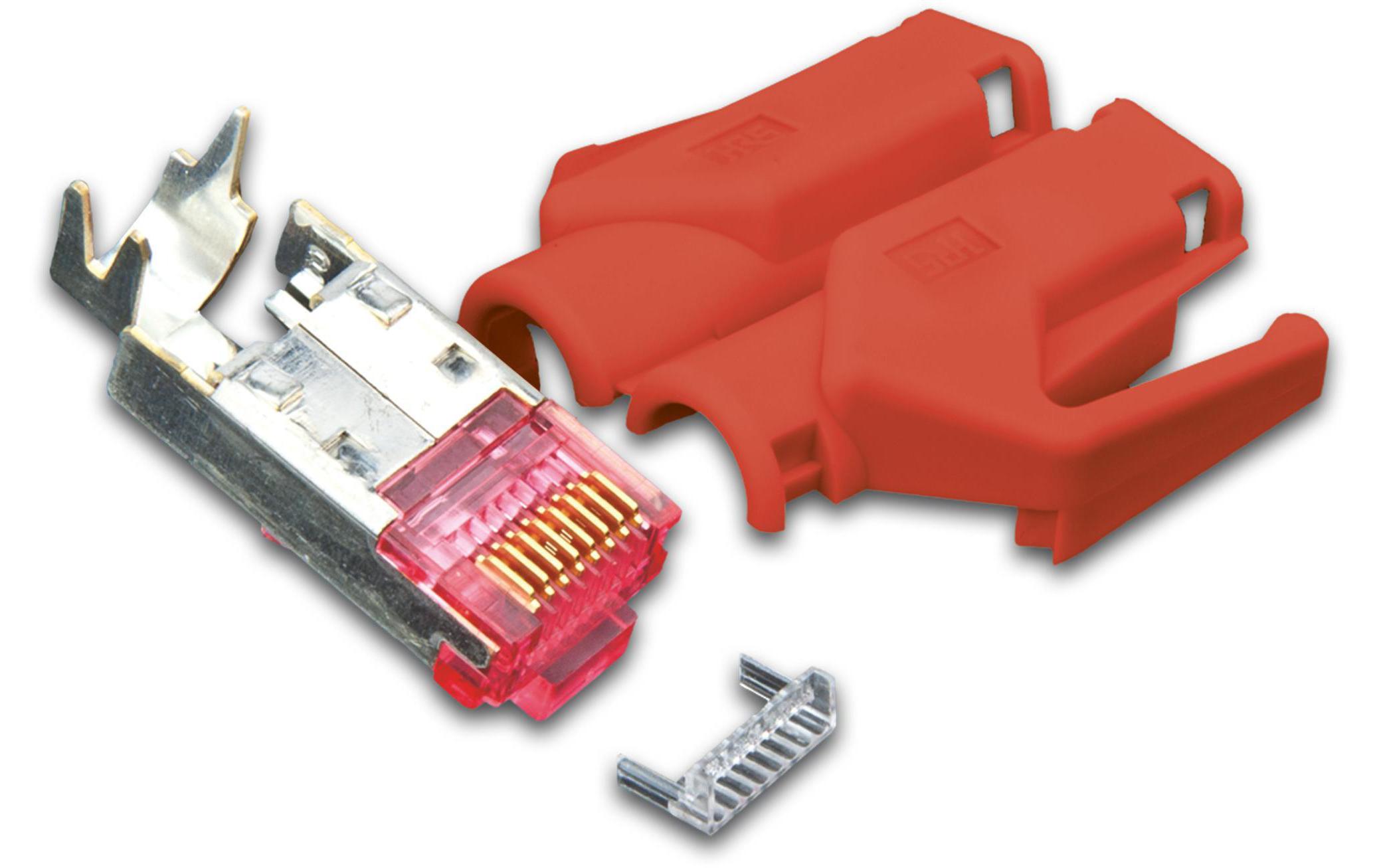 Stecker RJ45 Hirose TM31 50 Stück, Rot<br>50x CAT6A-Stecker, Rot