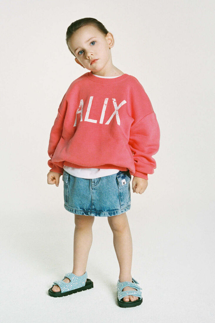 ALIX MINI koraal alix mini sweater knitted alix sweater