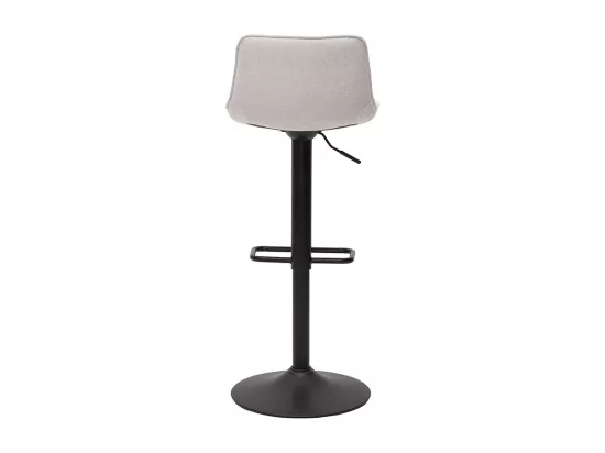 Tabourets de bar réglables pivotants 360° en tissu effet velours texturé beige et métal noir (lot de 2) BOOST