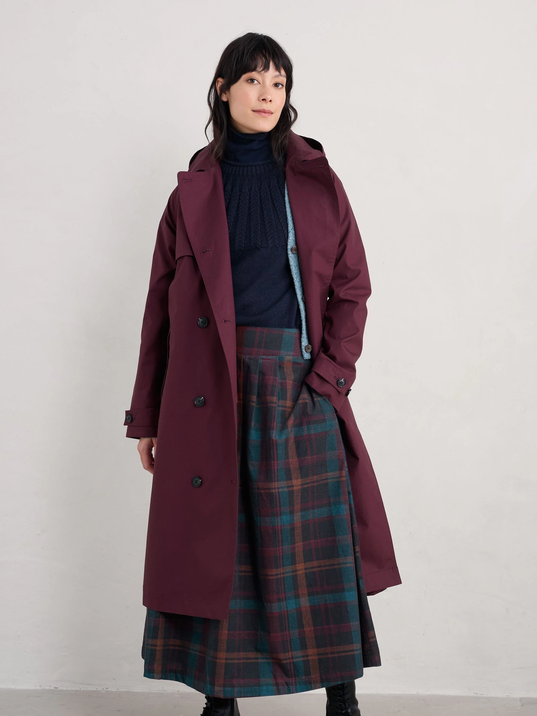 Paars - Seasalt Cornwall - Penweathers - Waterdichte trenchcoat