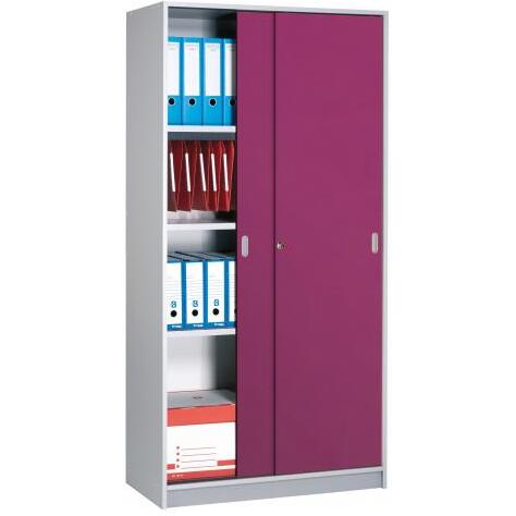 Armoire Harmonie H 180 x L 90 x P 44 cm corps aluminium portes coulissantes couleur