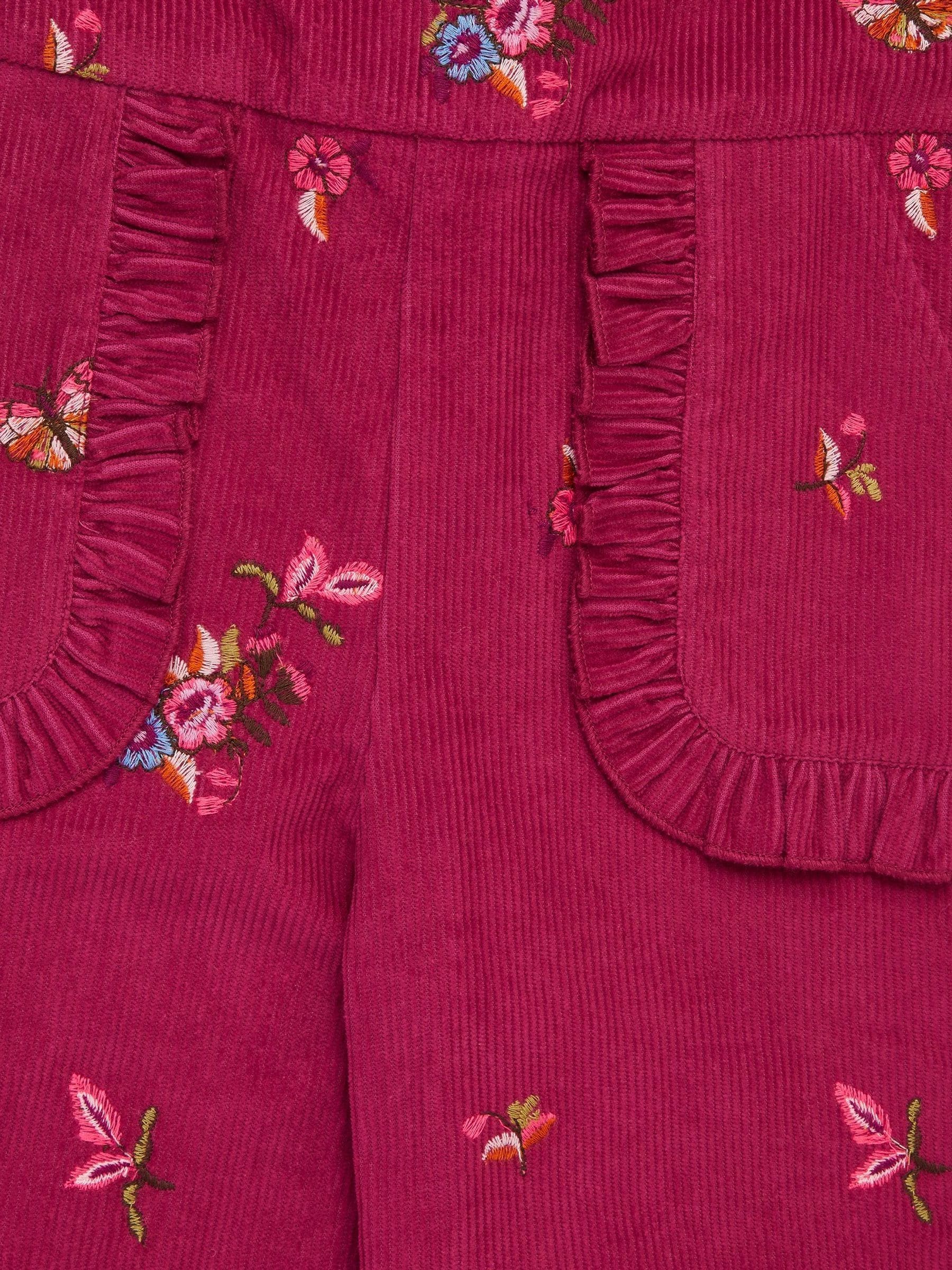 Monsoon Embroidered Corduroy Dungarees