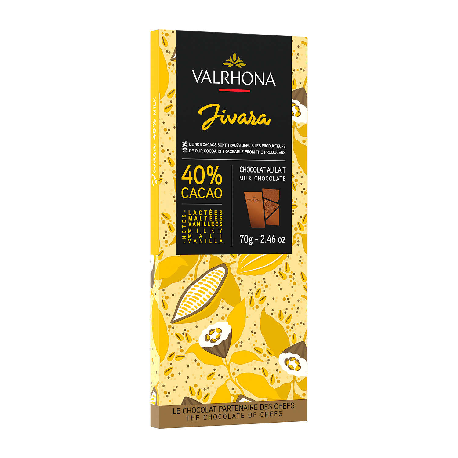 Tablette de chocolat au lait Jivara 40% - Valrhona