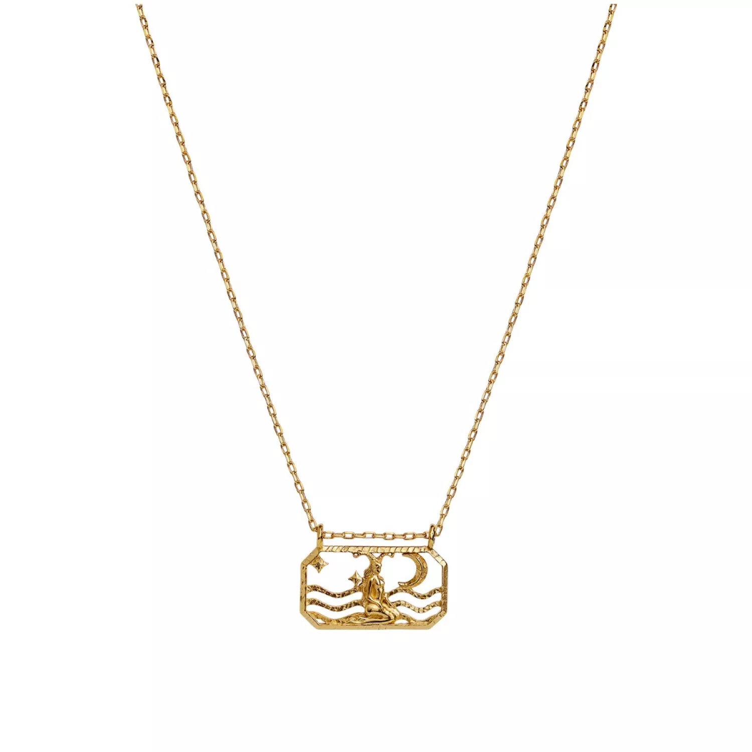 Maanesten Zodiac Capricorn Halskæde 18 kt. Forgyldt Sølv 2583a