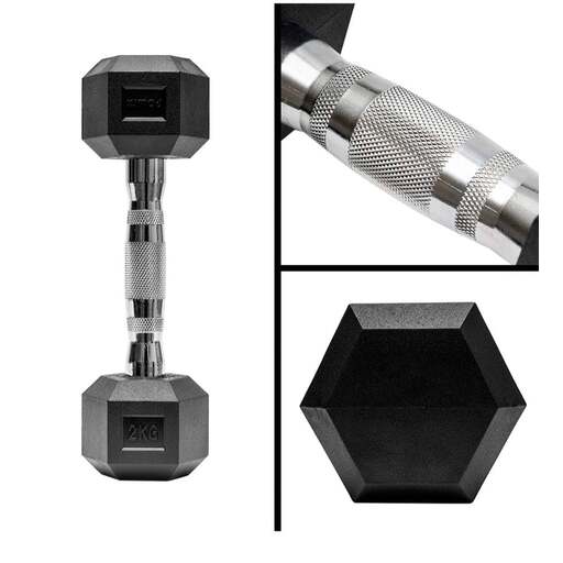 Conjunto de 2 halteres hexagonais - 17,5 kg cada