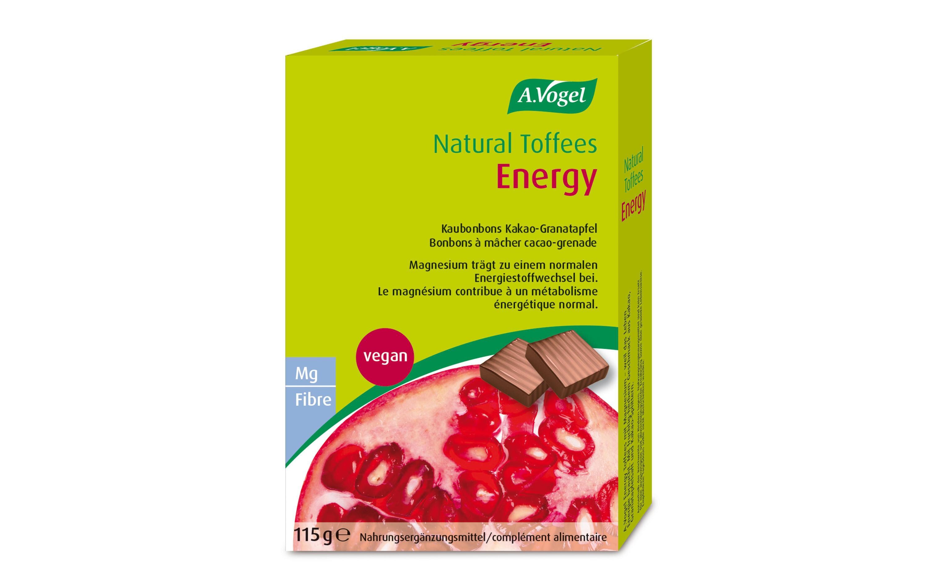 Natural Toffees Energy Granatapfel 115 gVegane Kaubonbons