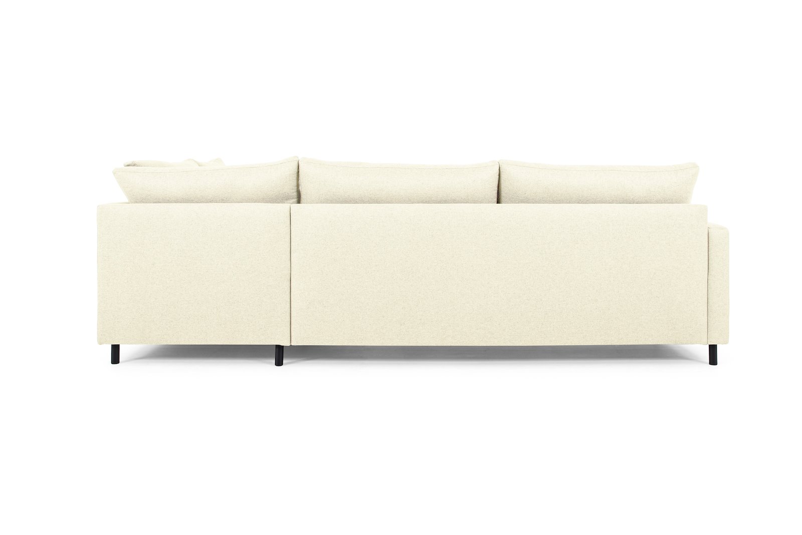 Tempo hjørnesofa Oppsett 11R 3-seter med åpen ende høyre. Tekstil Herbi 50 Beige med sorte ben