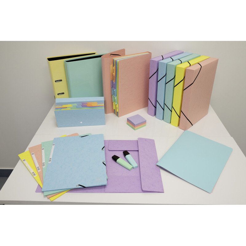 Boîte de classement Aquarel Exacompta en carte lustrée - Dos 4 cm couleurs assorties