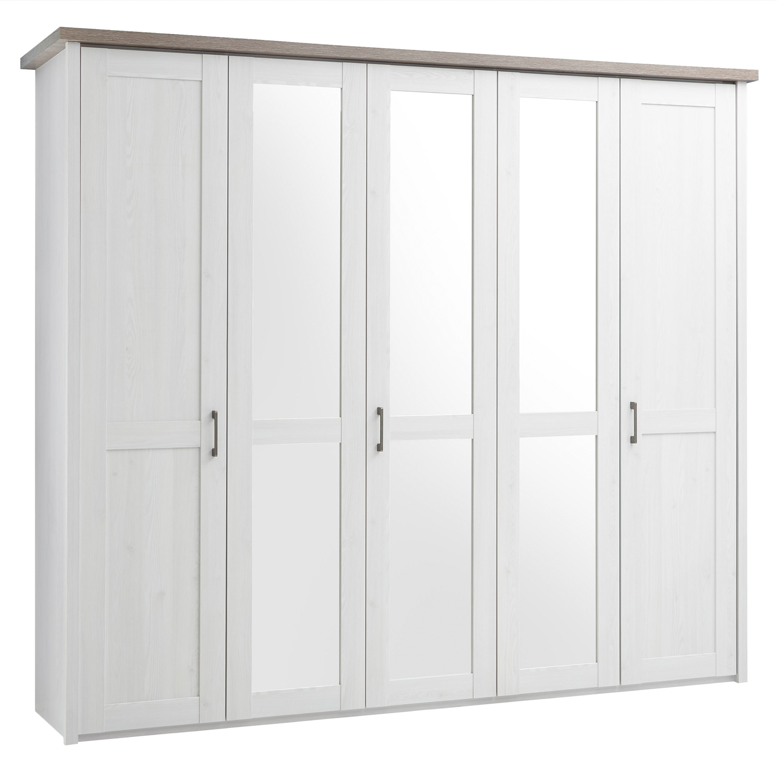Drehtürenschrank - Pinie weiß-Trüffel - 241 cm