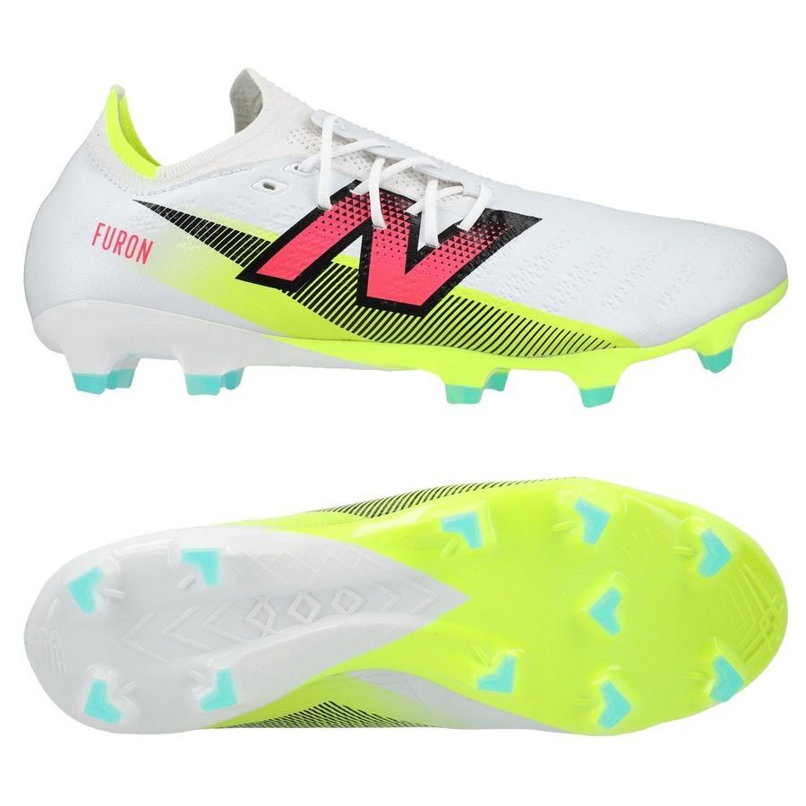 New Balance Furon V7 Pro FG - Blanc/Violet/Jaune Fluo