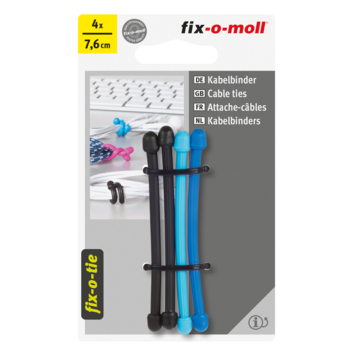 Kabelbinder fix-o-tie 3 kleuren 76mm - 4 stuks