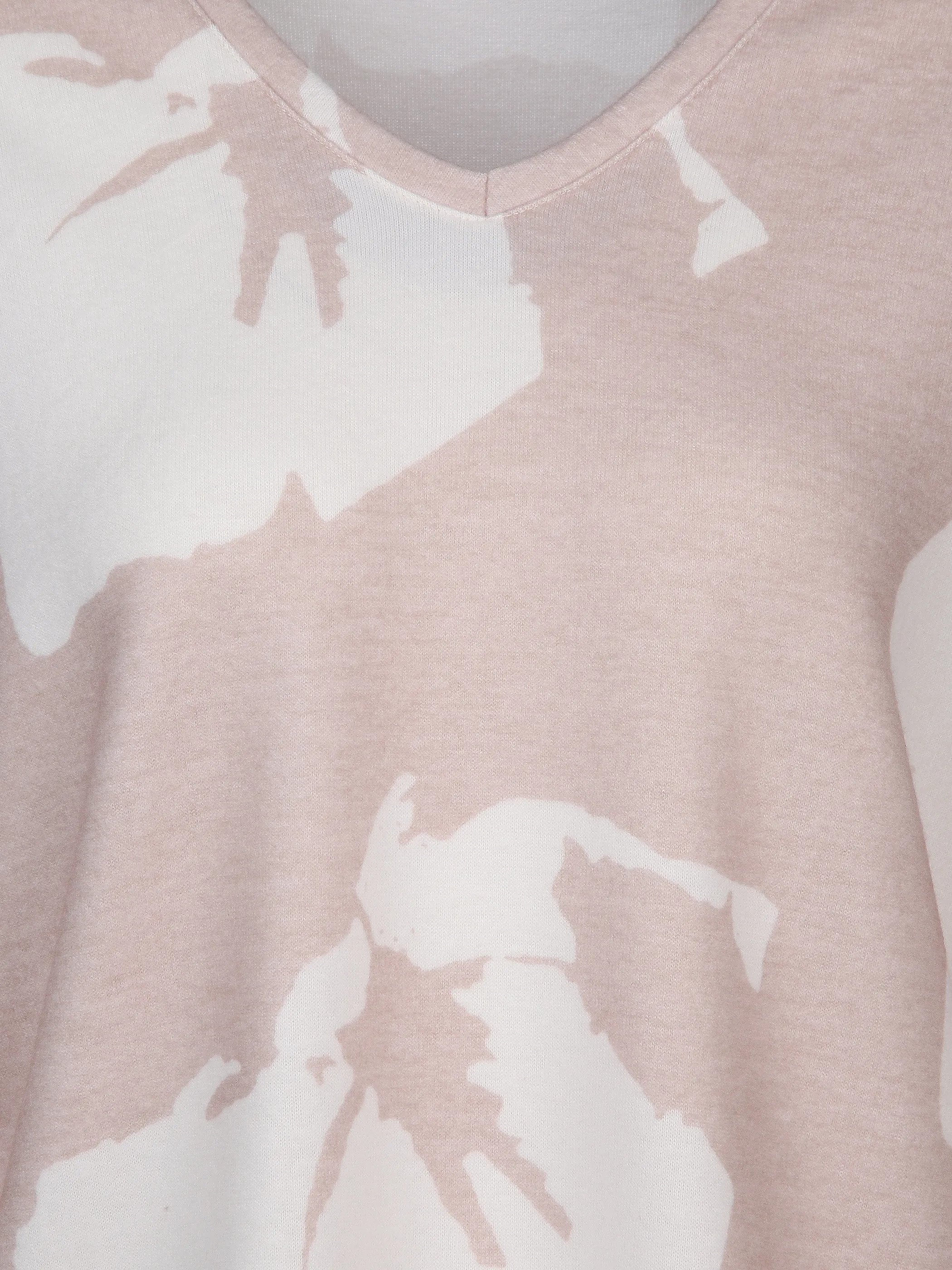 Damen Flauschshirt mit V-Ausschnitt